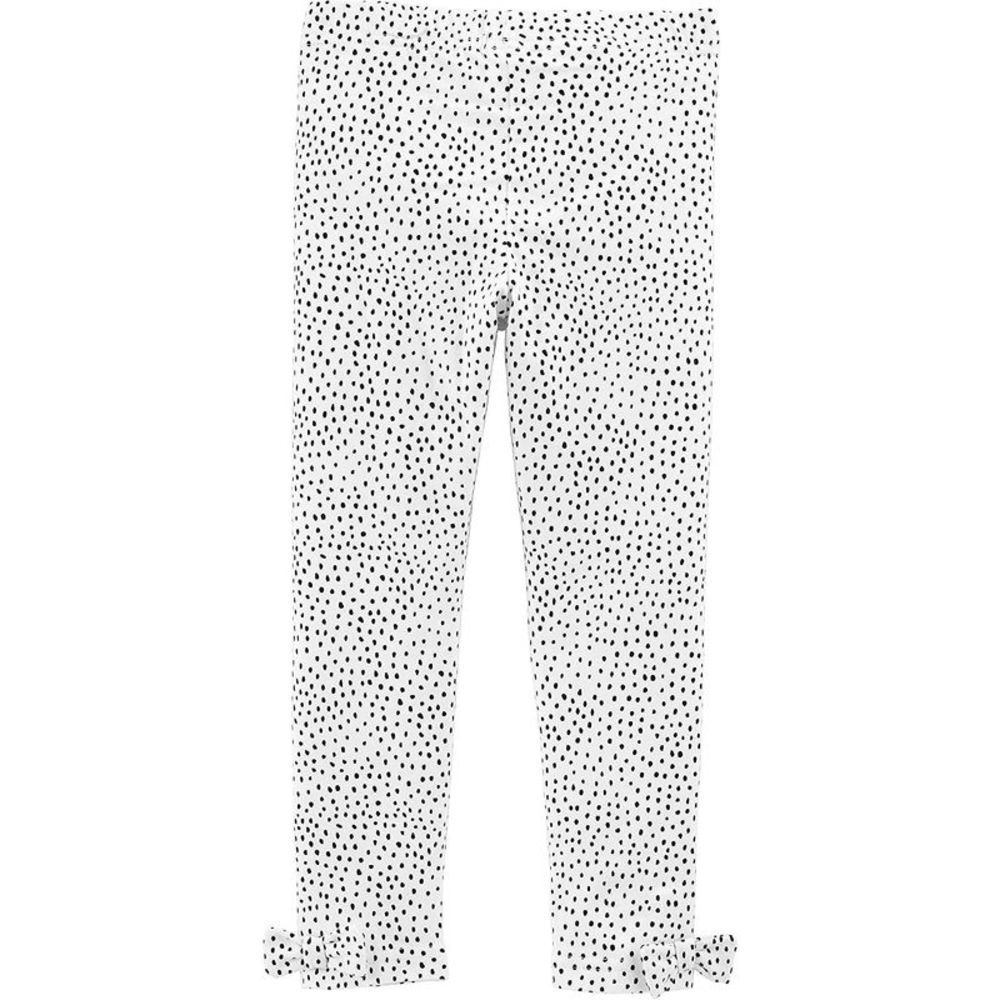 Carter's Baby Girls 1-Piece Leggings,White/Black Dots,3M